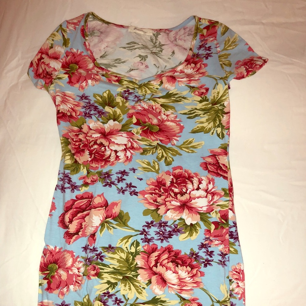 Floral, colorful cotton dress